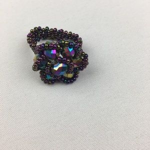 Vintage Handmade beaded Ring Size 7-7.5